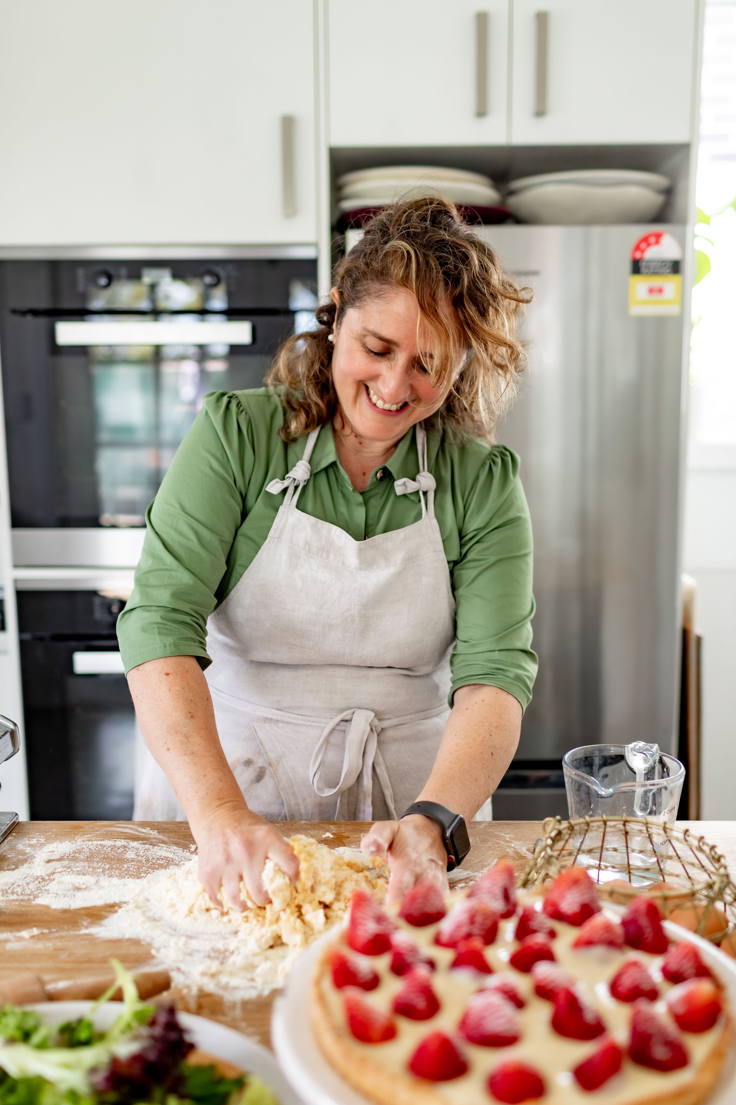 At the bench — preparing the next course